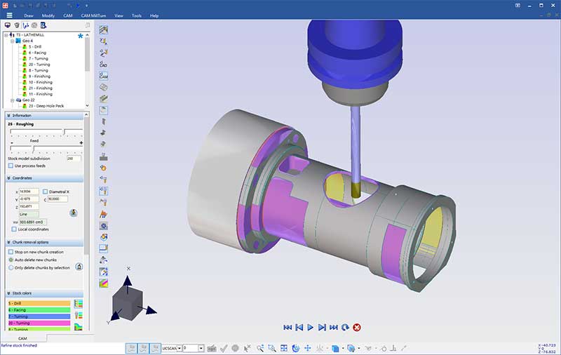 Milling machining simulation