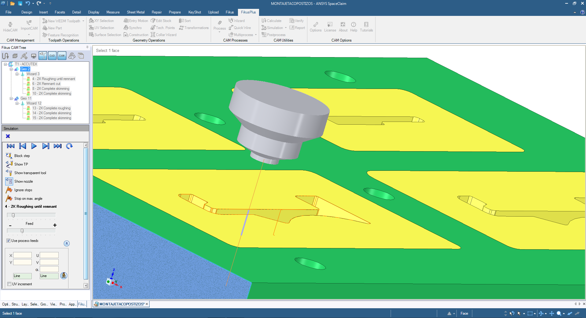 Wire EDM machining simulation