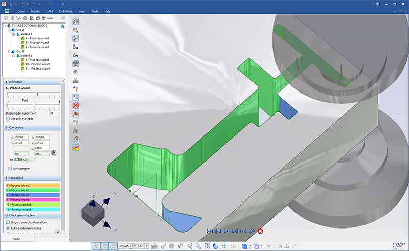 Wire cut simulation